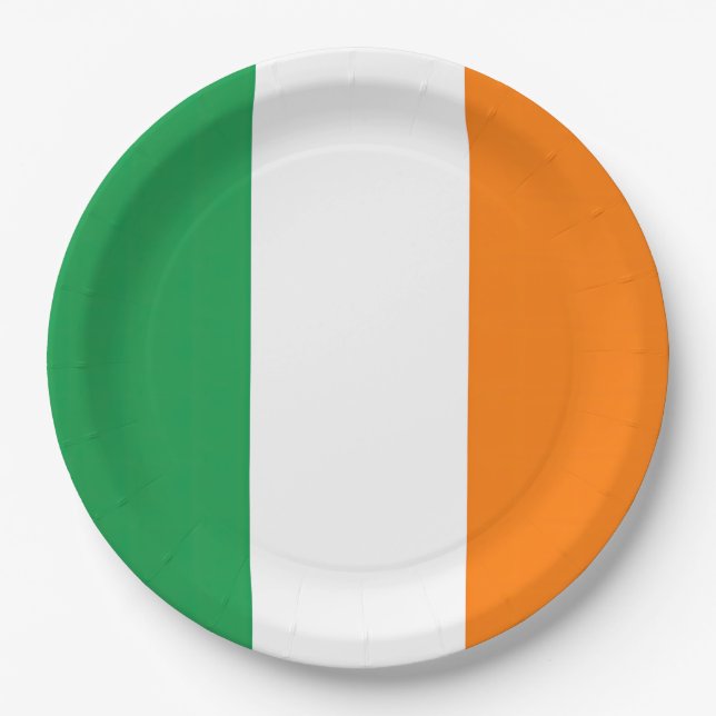 Flag Ireland Tricolor Paper Plate (Front)