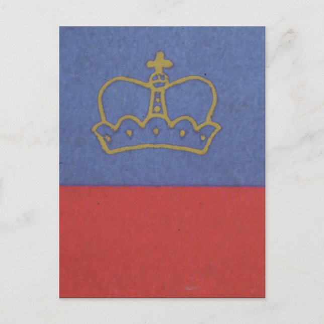 flag liechtenstein crown postcard (Front)