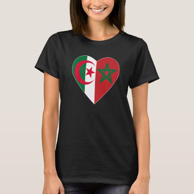 Flag Love Morocco Algeria I Love Morocco Algeria S T-Shirt (Front)