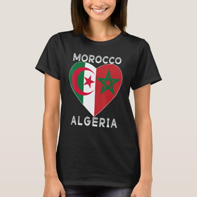Flag Love Morocco Algeria I Love Morocco Algeria S T-Shirt (Front)