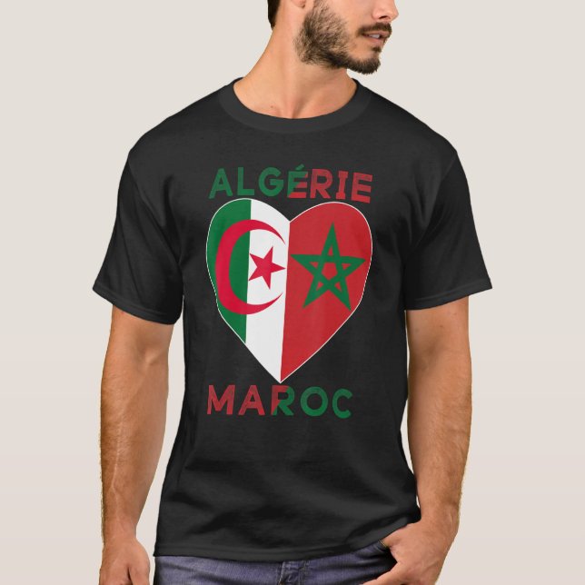 Flag Love Morocco Algeria I Love Morocco Algeria S T-Shirt (Front)