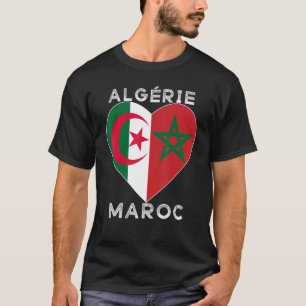 Flag Love Morocco Algeria, I Love Morocco Algeria T-Shirt