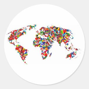 Flag Map Classic Round Sticker