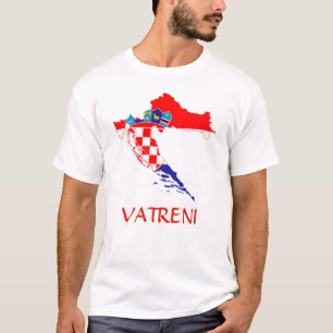 Flag Map of Croatia Vatreni T-Shirt