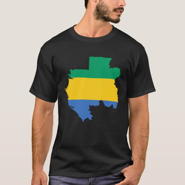 Flag Map of Gabon T-Shirt (Front)