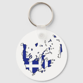 Flag Map of Greece Key Ring