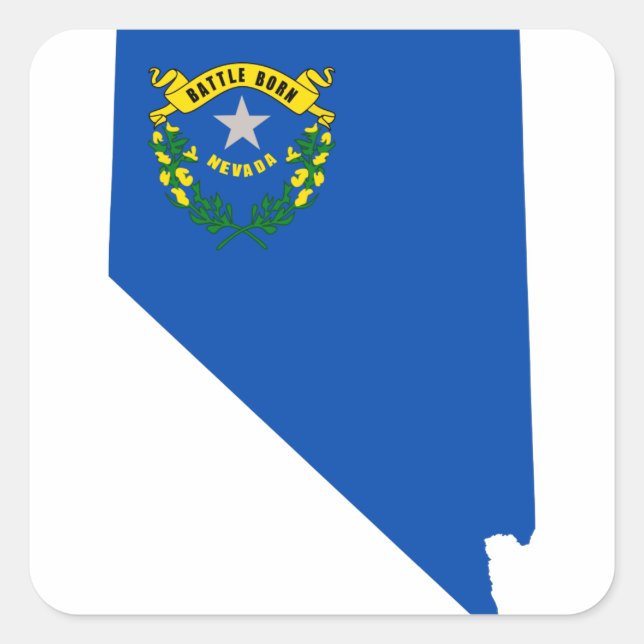 Flag Map Of Nevada Square Sticker (Front)
