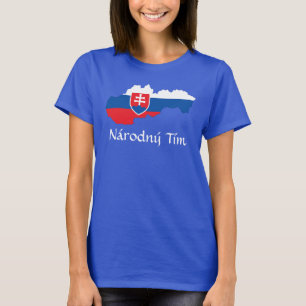 Flag Map of Slovakia Národný Tím T-Shirt