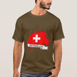  Flag map of Switzerland T-Shirt