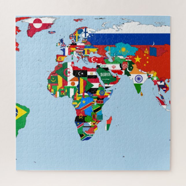 Flag Map of the World 2 Jigsaw Puzzle (Vertical)