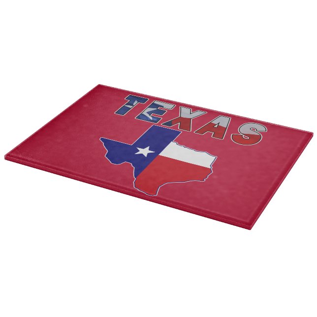 Flag Map With Texas Cutting Board (Corner)