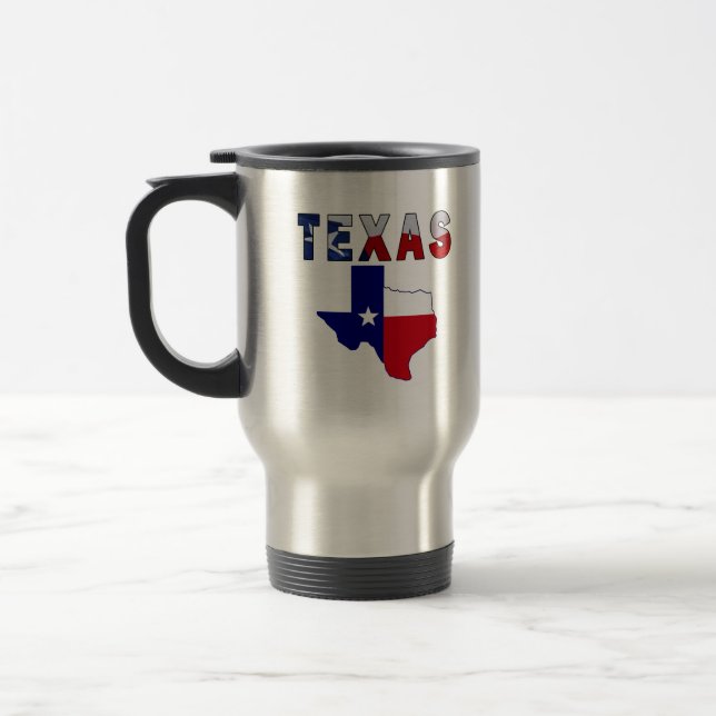 Flag Map With Texas Travel Mug (Left)