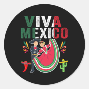 Flag Mexico Independence Day Mexican Men Women Kid Classic Round Sticker
