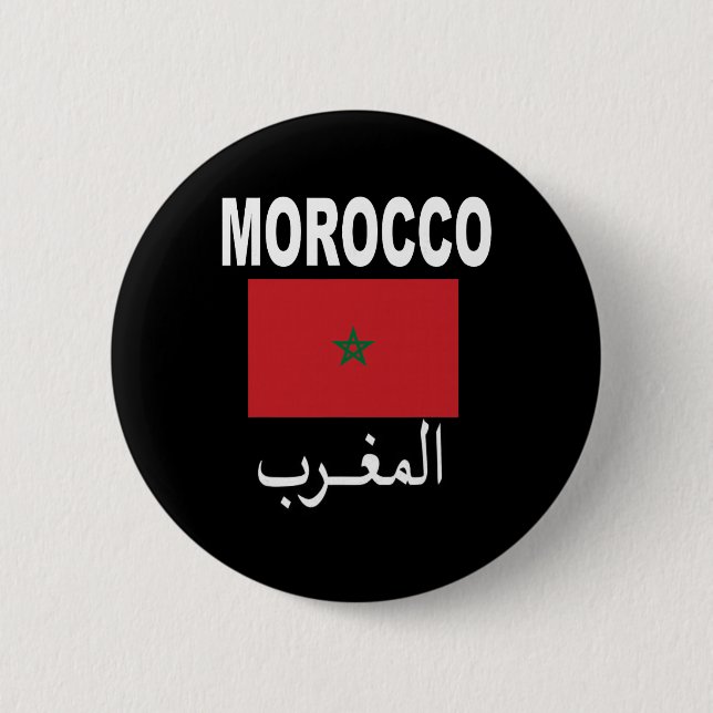 Flag Morocco Moroccan Flags Gift Soccer Jersey Tee 6 Cm Round Badge (Front)