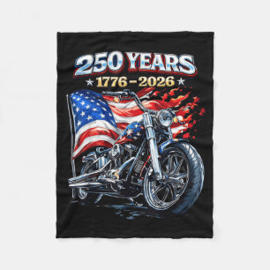 Flag Motorcycle Biker 250 Years American Fleece Blanket