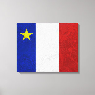 Flag of Acadia Distressed Grunge Canvas Print