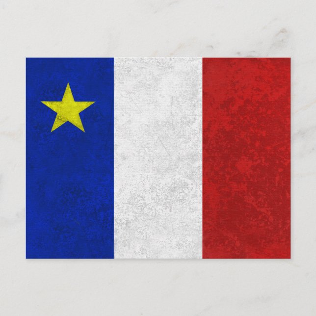 Flag of Acadia Distressed Grunge Postcard (Front)