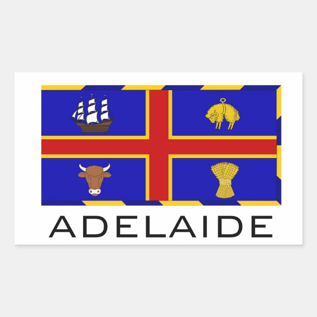 Flag of Adelaide, Australia Rectangular Sticker (Front)