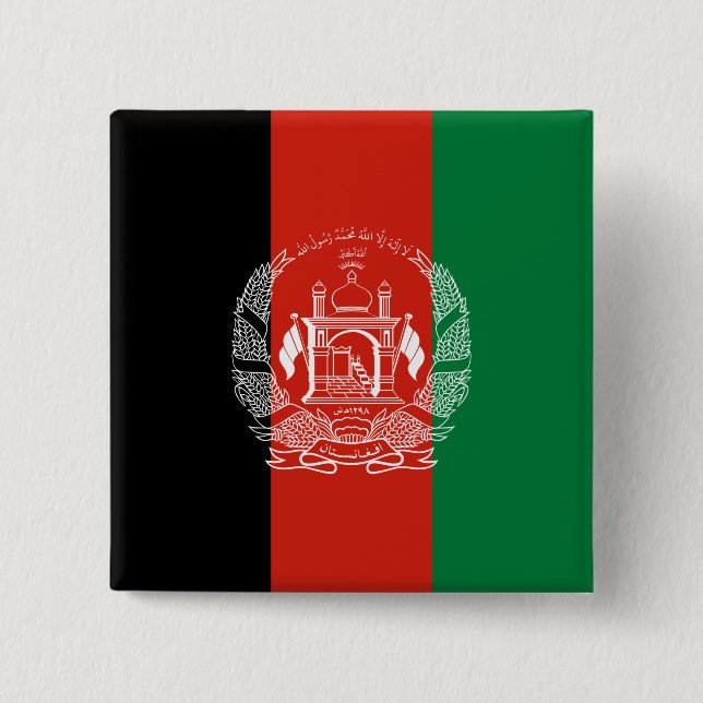 Flag of Afghanistan 15 Cm Square Badge (Front)
