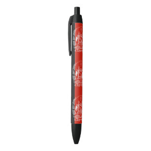 Flag of Afghanistan Black Ink Pen