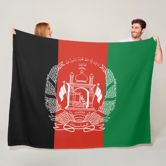 Flag of Afghanistan Fleece Blanket (In Situ)