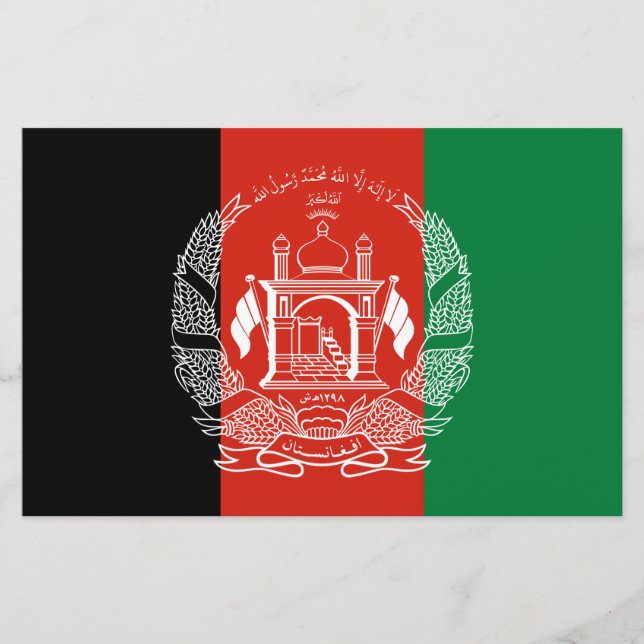 Flag of Afghanistan Stationery (Front)