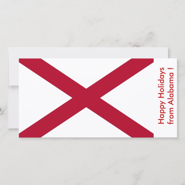 Flag of Alabama, Happy Holidays from U.S.A. Holiday Card (Front)