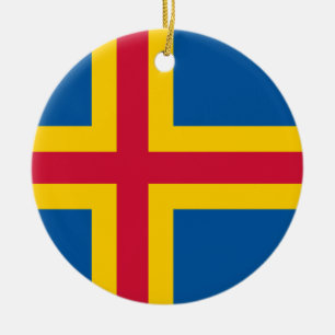 Flag of Åland Ceramic Tree Decoration