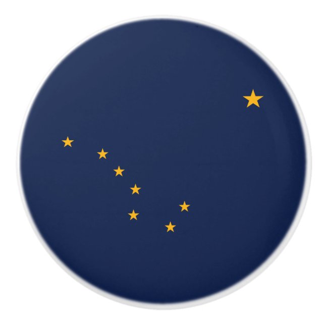 Flag of Alaska Ceramic Knob (Front)