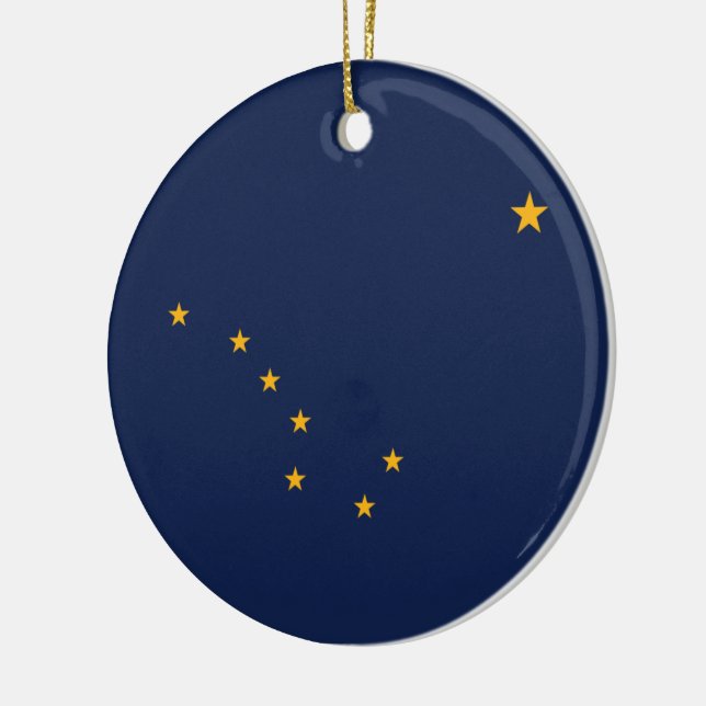 Flag of Alaska Ceramic Tree Decoration (Left)