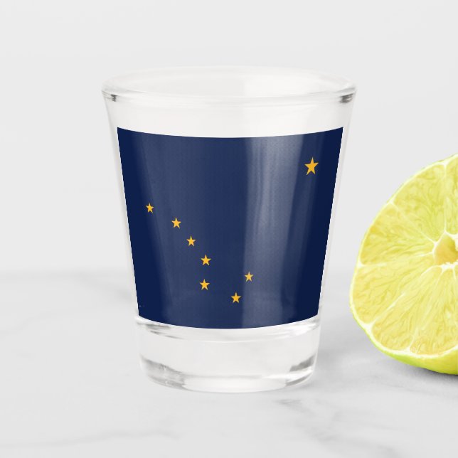 Flag of Alaska Shot Glass (Front)