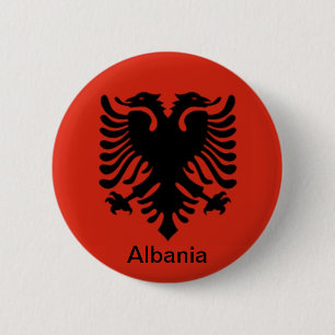 Flag of Albania 6 Cm Round Badge