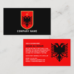 Flag of Albania, Albanian Coat of Arms Business Card