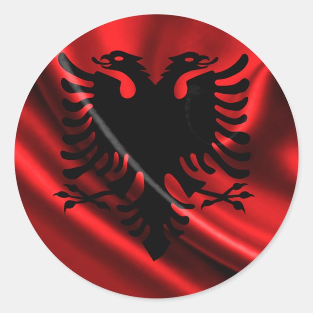 Flag of Albania, Albanian Flag Classic Round Sticker (Front)