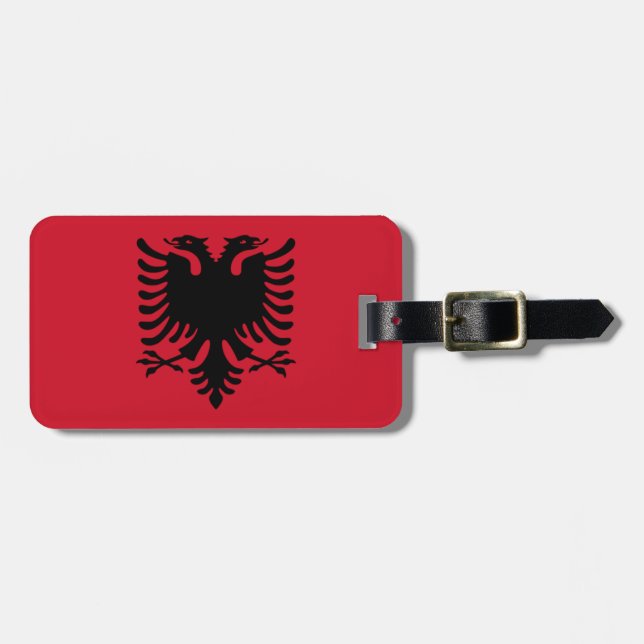 Flag of Albania Easy ID Luggage Tag (Front Horizontal)