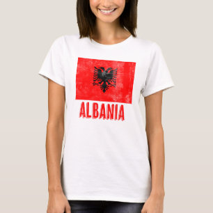 Flag of Albania "Grunge" Look T-Shirt
