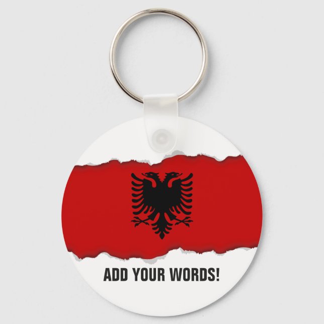 Flag of Albania Key Ring (Front)