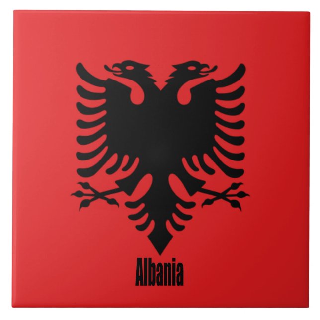 Flag of Albania, labelled Tile (Front)