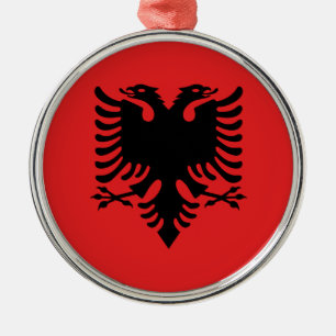 Flag of Albania Metal Tree Decoration
