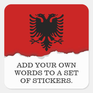 Flag of Albania Square Sticker