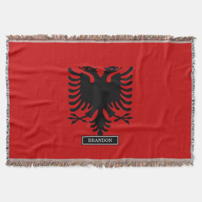 Flag of Albania Throw Blanket (Front)