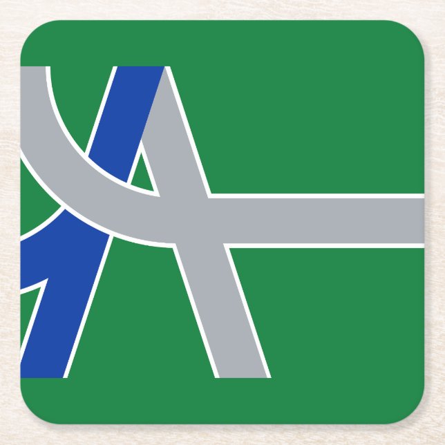 Flag of Albany, Oregon Square Paper Coaster (Front)