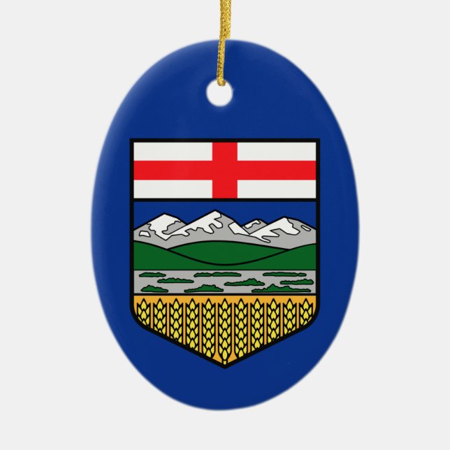Flag of Alberta - CANADA Ceramic Tree Decoration (Front)