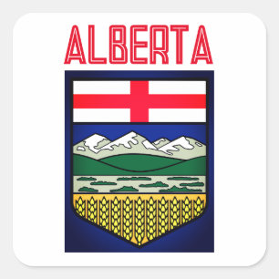 Flag of Alberta - CANADA Square Sticker
