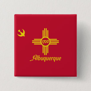 Flag of Albuquerque (New Mexico) 15 Cm Square Badge