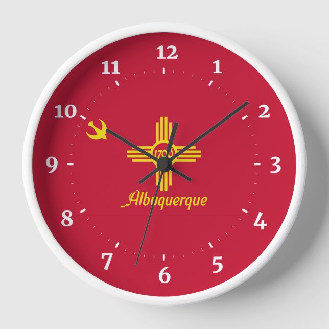 Flag of Albuquerque, New Mexico  Clock (Front)