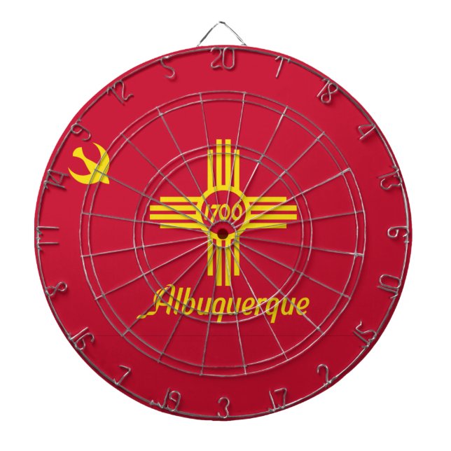 Flag of Albuquerque, New Mexico Dart Board (Front)