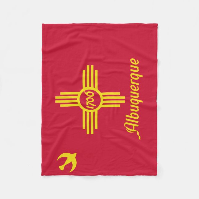 Flag of Albuquerque, New Mexico Fleece Blanket (Front)