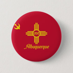 Flag of Albuquerque, New Mexico Pinback Button