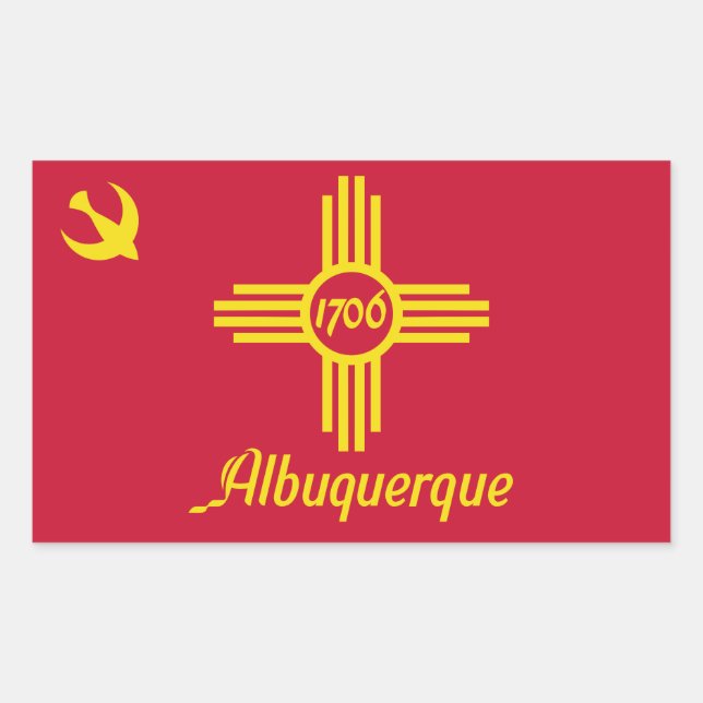 Flag of Albuquerque, New Mexico Rectangular Sticke Sticker (Front)